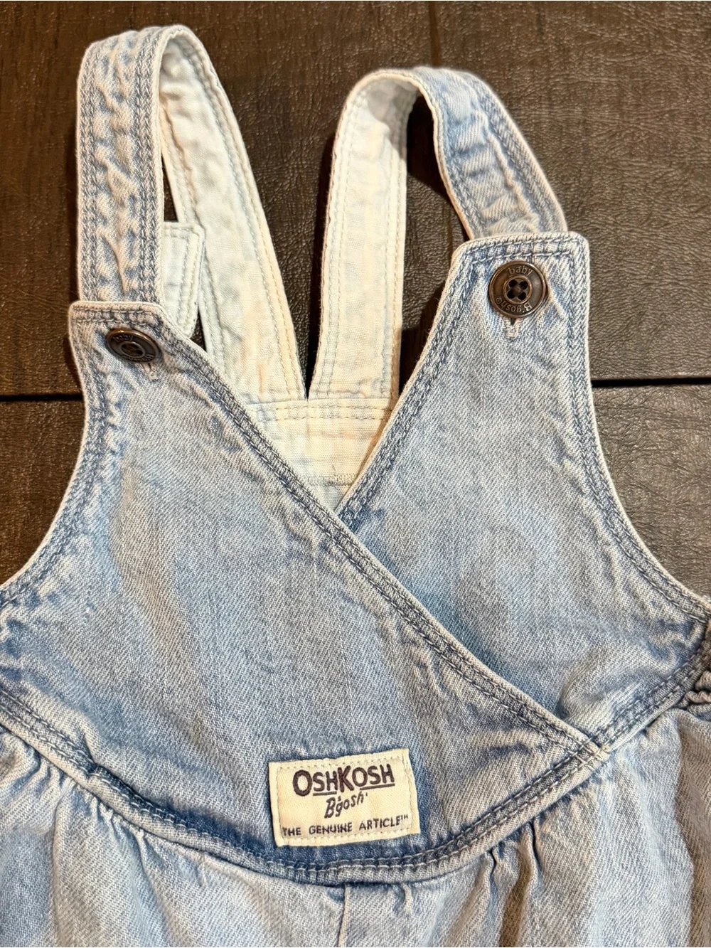 Vestback Light Wash Overalls OshKosh B'gosh Sz 24M